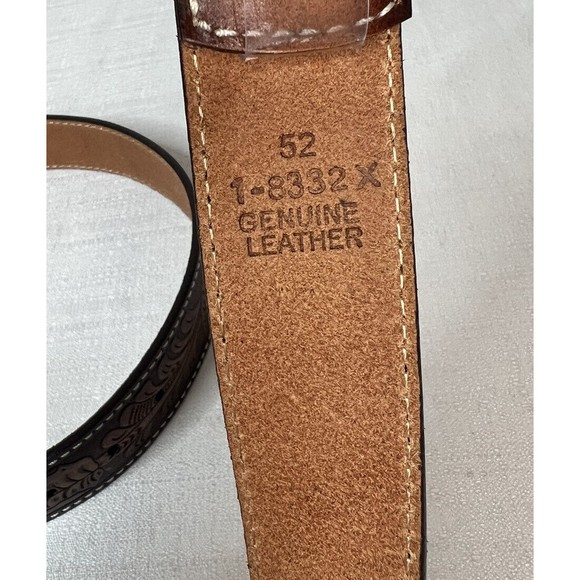 Genuine Leather Size 52 Men’s Embossed Belt Leaves Nature Design - Picture 7 of 7